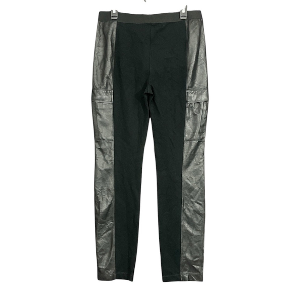 BCBGMAXAZRIA Faux Leather Pants Wilcox Leggings Womens Large Black